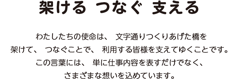 架ける つなぐ 支える